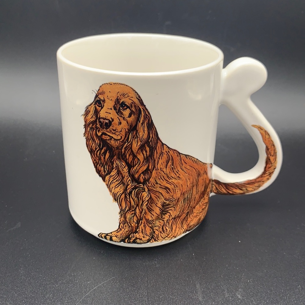 Cocker spaniel Dog COFFEE MUG CUP Tail Handle Brown 8 oz CERAMIC
